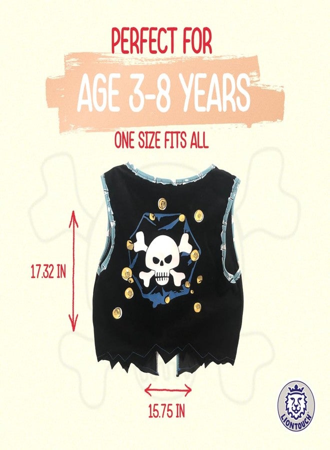 Liontouch - Pirate Vest - Captain Red Stripe | Age 3-8 Years - One Size Fits All | Pretend Play For Toddler Boys with Skull Motive | Dress Up, Fancy Dresses & Costumes For Kids Sailing the Caribbeans - Image 4